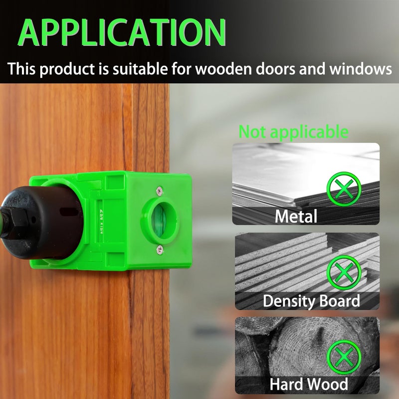 RKK Door Lock Installation Kit Deadbolt Hole Saw Kit Door Knob Hole Saw Kit Deadbolt Installation Kit (Green) - Image 4